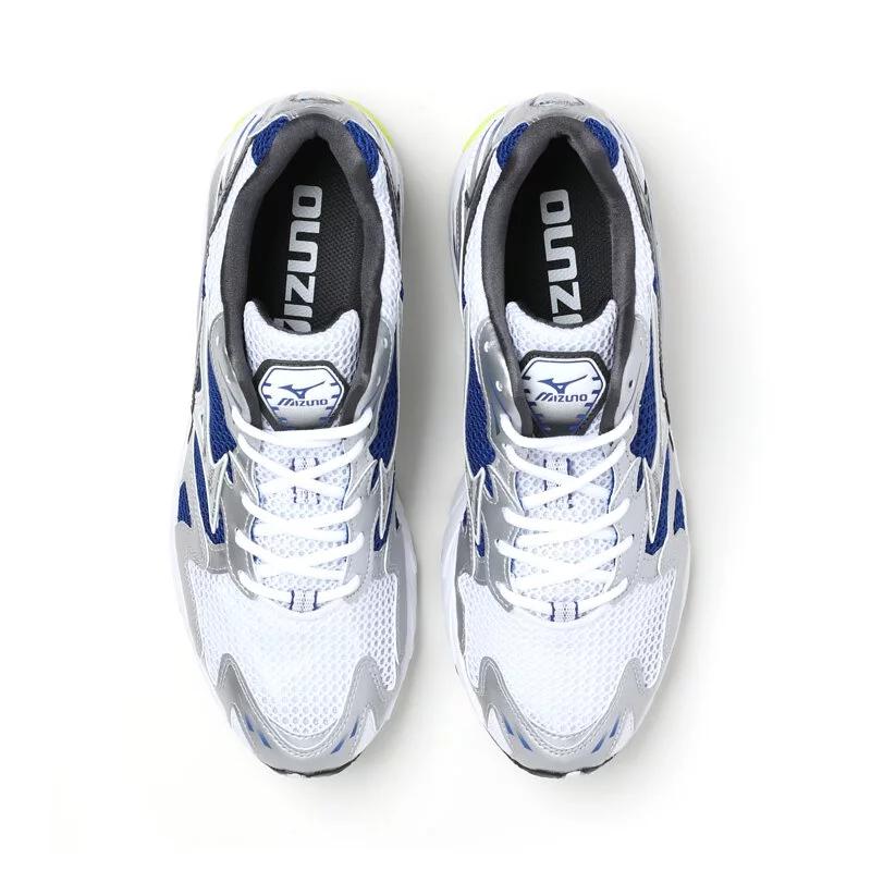 Mizuno Wave Rider 10 Удобные Универсальные Амортизирующие Прочные Низкие Повседневные Кроссовки для Бега Унисекс кроссовки Белый Синий D1GA210406