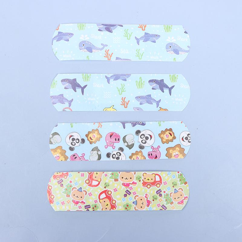 100 шт., клейкие повязки, пластыри для ран, пластыри для детей, с мультяшным рисунком, водонепроницаемые, гемостаз, детские пластыри, наклейки