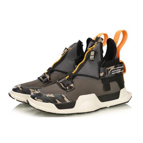 Li Ning Reburn WS Скользкие Легкие Нескользящие Легкие Средние Винтажные Баскетбольные Кроссовки Унисекс Камуфляж AGBP028-2
