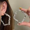 Изысканные серьги-гвоздики с обмоткой из хрусталя, серебро 925 пробы, роскошные блестящие серьги, большие кольца, подарок