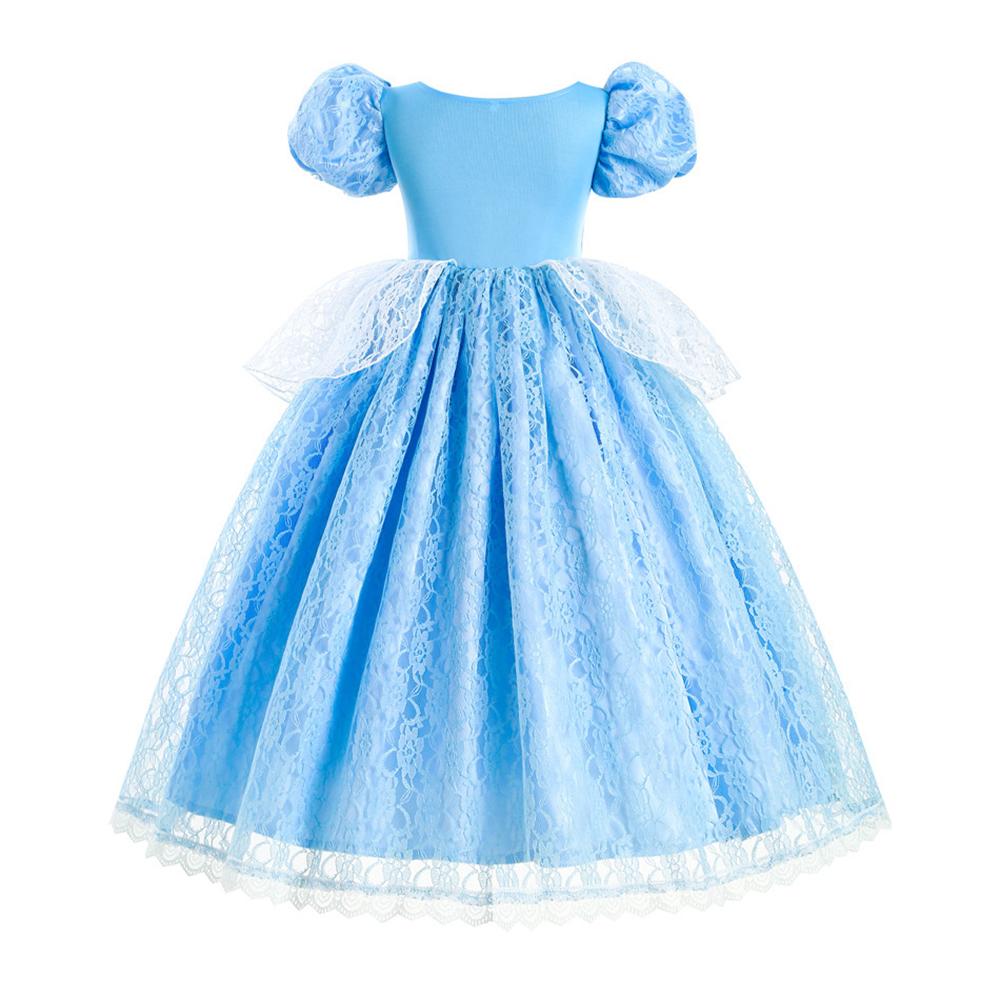 Girls New Year Blue Long Dress for Kids Christmas Birthday Party Dresses Butterfly Cinderella Cosplay Costumes Chidren Outfits