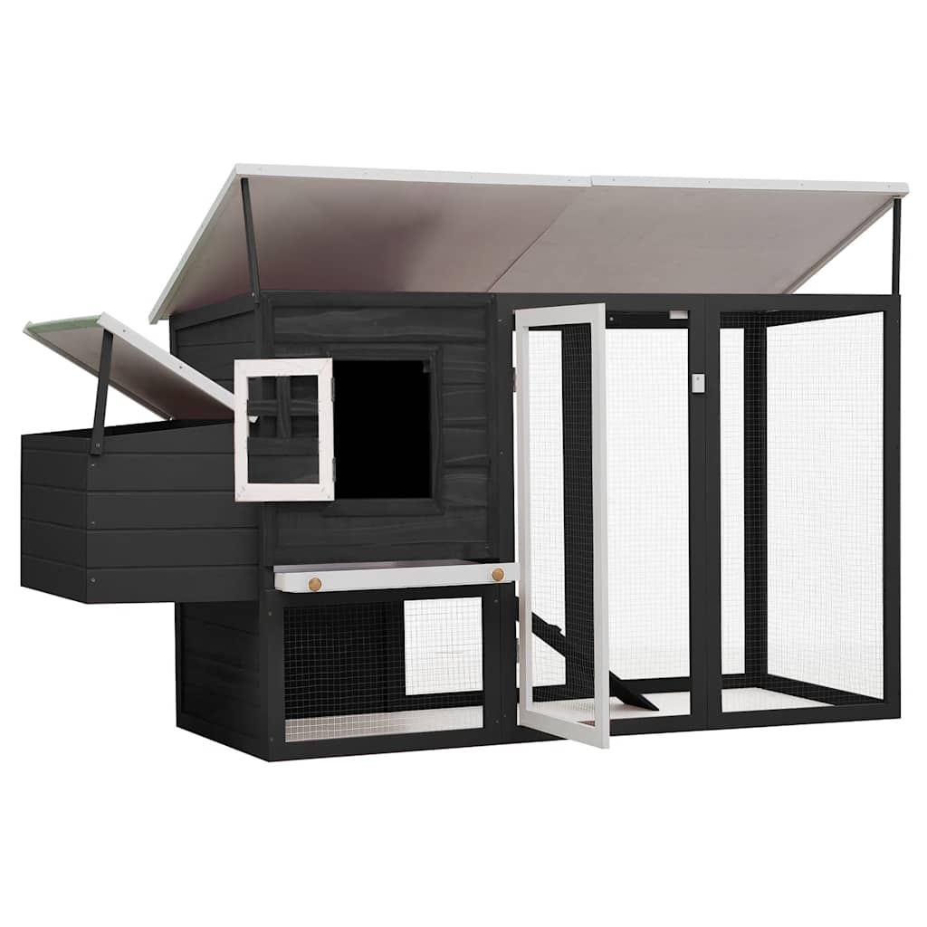 Garden Chicken Coop with 1 Nesting Box Gray Wood