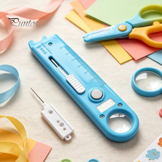 Многофункциональная нитевдевательница для шитья 1/2 шт. Инструмент 4-в-1 с удалителем швов, лупой и шкалой для помощи новичкам в продевании нити, Многофункциональное магнитное устройство