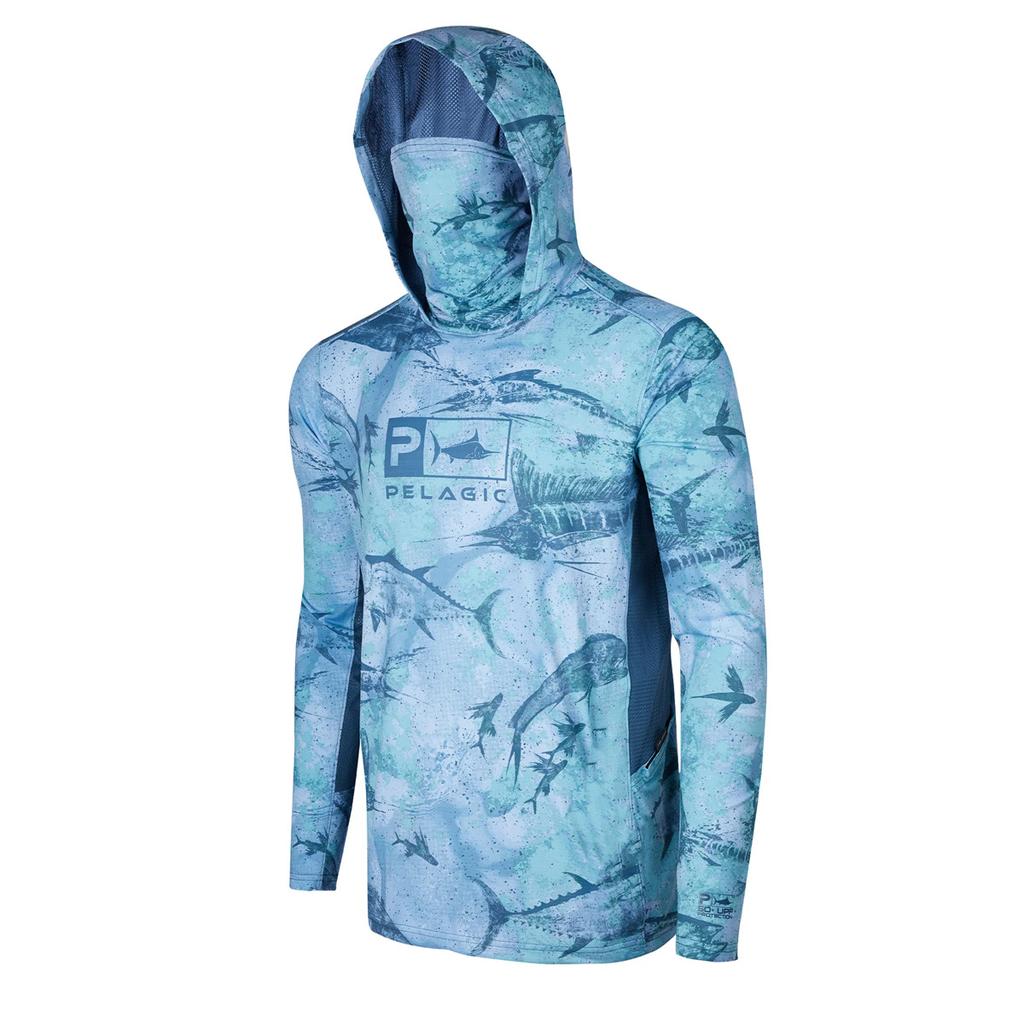 PELAGIC camouflage fishing suit for men and women long-sleeved mask hoodie sun protection breathable fishing suit can be
