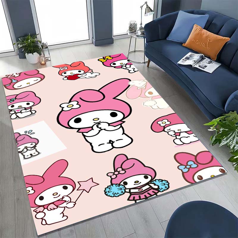 3DMy Melody cartoon art rug, suitable for bedrooms, living rooms, sofas, doormats, and other home decorations. Large size,