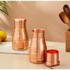 Copper Water Pot | Bedside Carafe with Glass Lining | 950 Ml (Set of 2)