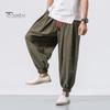 Весна Осень Мужские шаровары Шаровары Свободные завязывающиеся на шнурок эластичные карманы Глубокий шаговый шов с резинкой на щиколотке Однотонные спортивные брюки Повседневная одежда Спортивные брюки