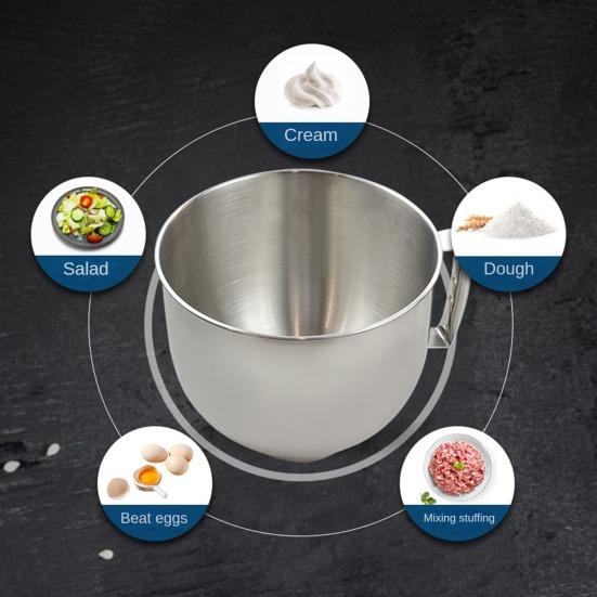 Чаша для смешивания премиум-класса, 5 л, нержавеющая сталь 304, глубокая, защищенная от брызг, нескользящая ручка, можно мыть в посудомоечной машине, идеально подходит для тортов