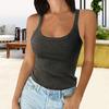 Women's Sleeveless Tank Top Spaghetti Strap Scoop Neck Ribbed Knit Camisole Slim Fit