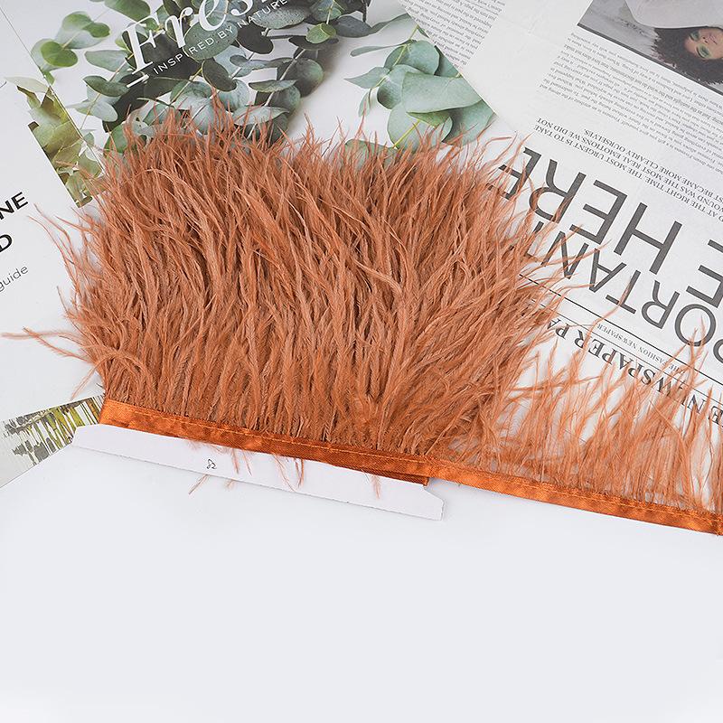 8-10Cm Ostrich Feather Wedding Dress Diy Performance Clothing Accessories Feather Tassel Including Webbing