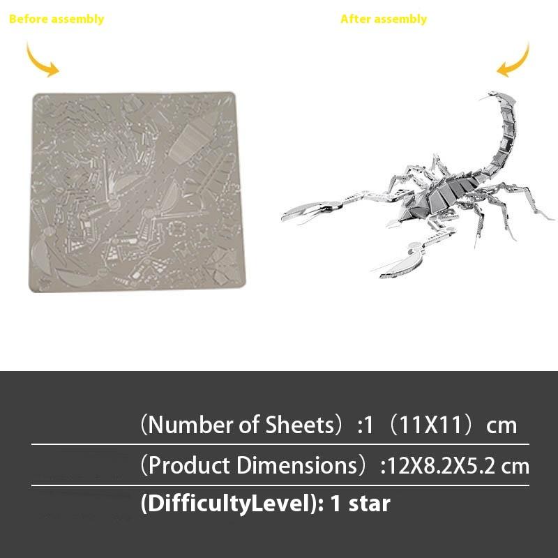 1 Set Jigsaw Puzzle Toys Insect Series Diy Mini Assembling 3D Metal Puzzle Color Dragonfly Model For Kids 14+ Adult Gift