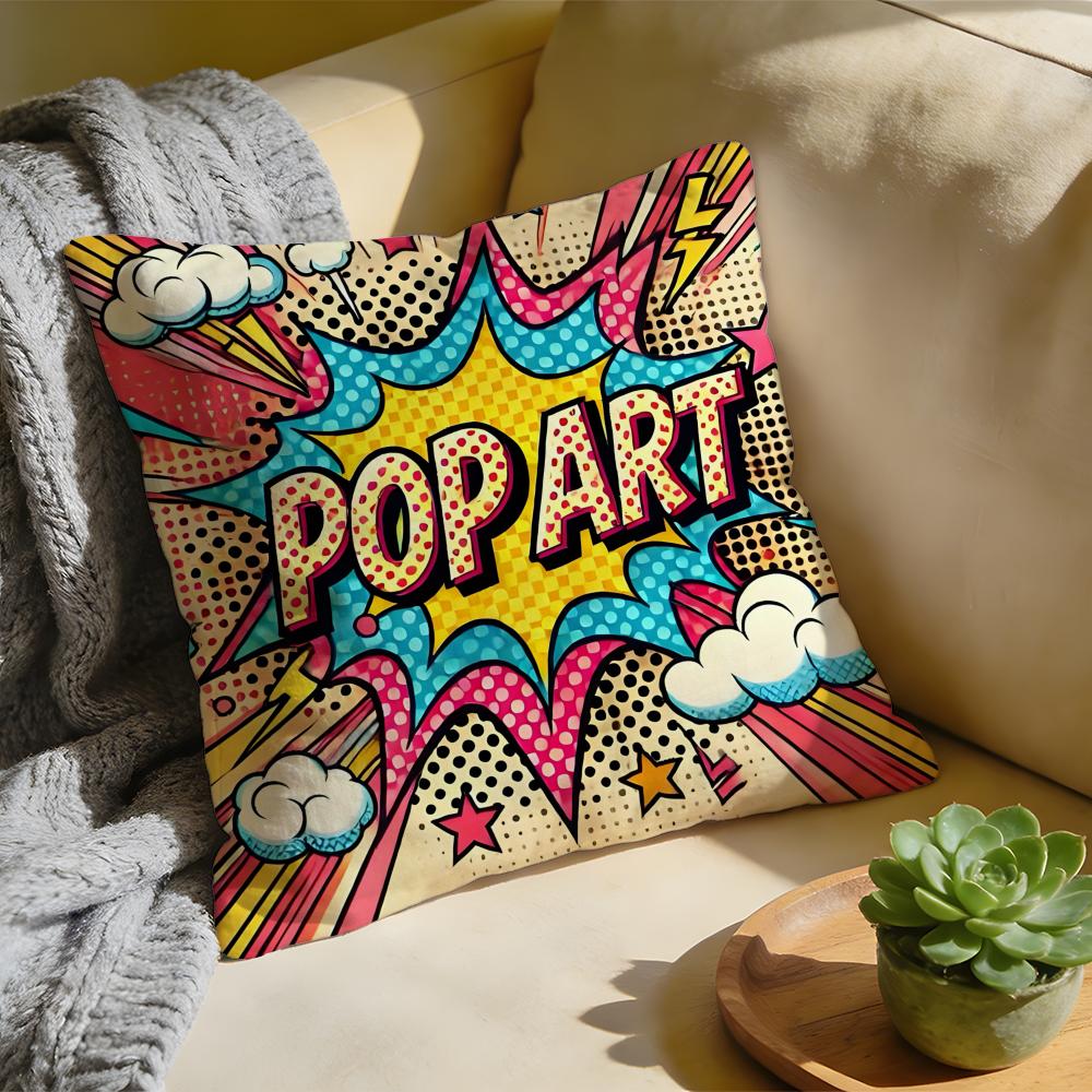 Cushion Cover Washed Linen Soft Breathable Decorative Case for Sofa Home Pillow cover Roy Lichtenstein