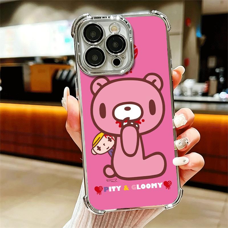 G-Gloomy Bear Soft Phone Case For iPhone 15 16 17 Air 14 Pro Max 16E Plus 13 12 Mini Plating Anti-Fall Fundas
