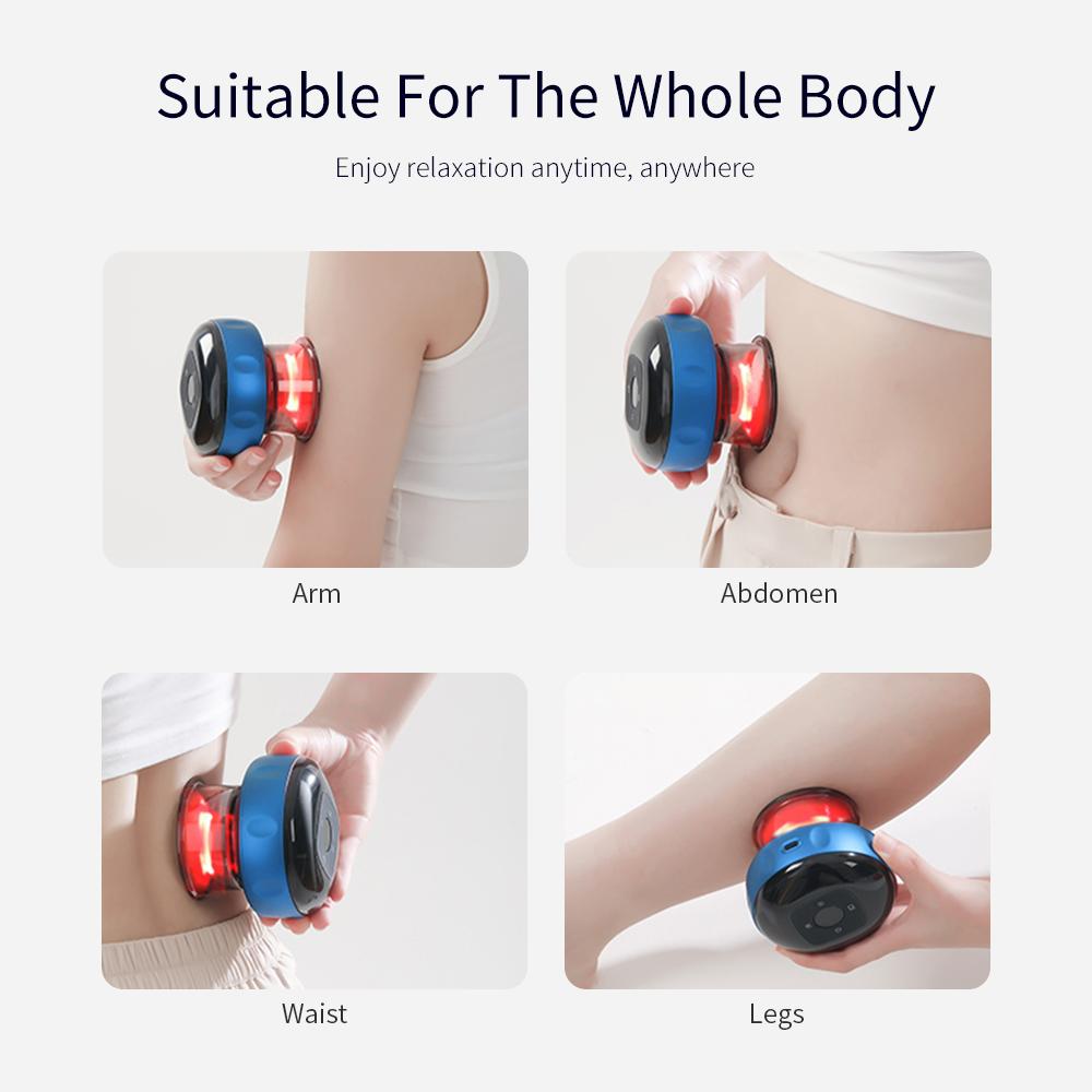 Электрический вакуумный массажер для баночного массажа 6/12 уровней Антицеллюлитные присоски Нагрев Гуаша Сжигание жира Скребок для кожи Похудение тела