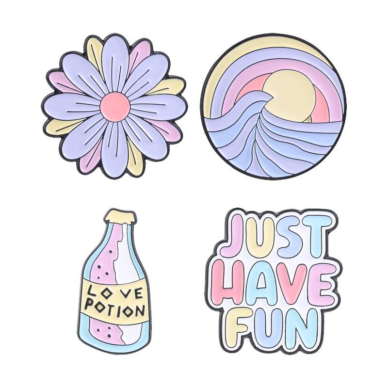 Xiaomi 3-7pcs/set Spanish Sticky Notes Motivational Text Enamel Pin Humor Office Satirical Quotes You Are Allowed To Say NO Brooch Pins