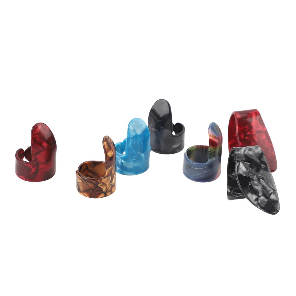 7Pcs Guitar Thumb Picks Celluloid Guitar Bass Parts Adjustable Finger Picks for Guitarists and Music