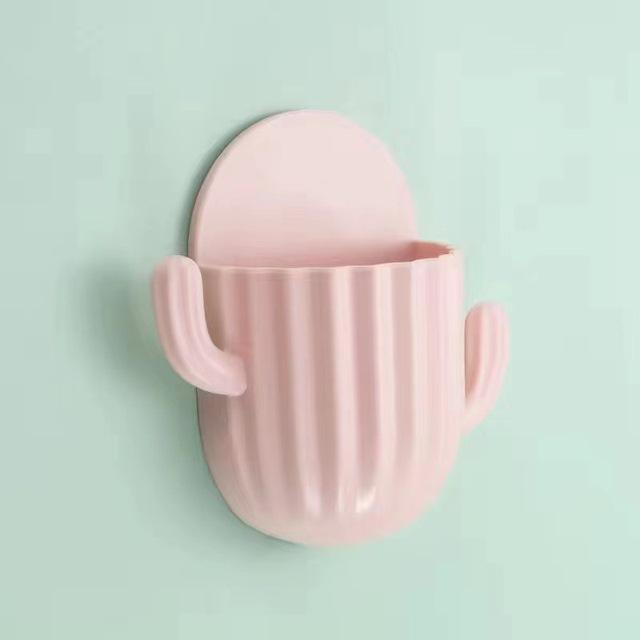 Настенный держатель для зубных щеток в форме кактуса с самоклеящейся бесшовной установкой