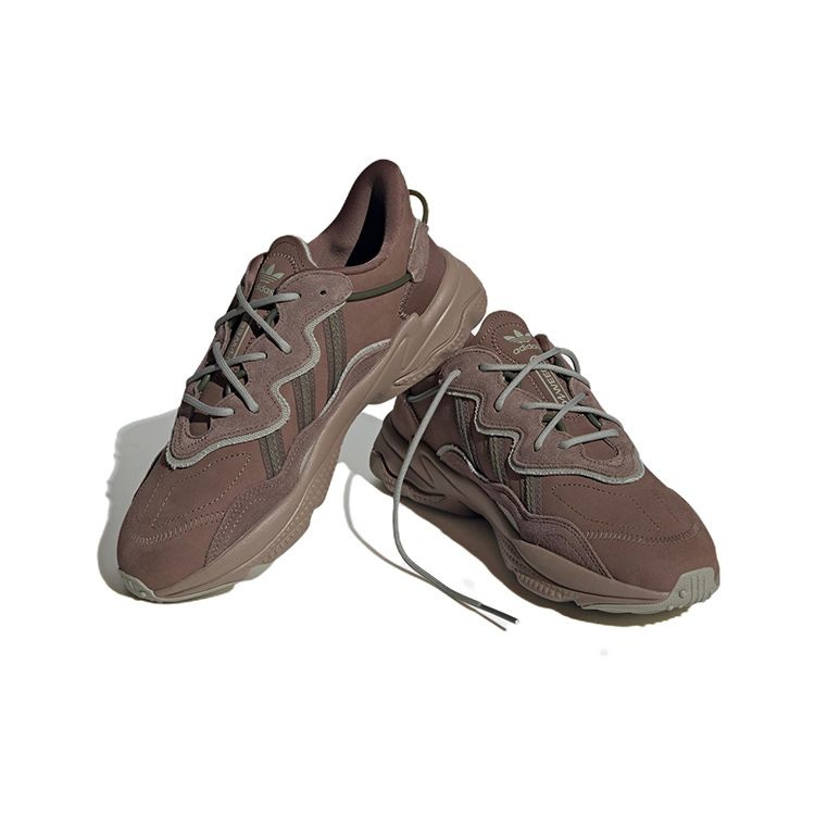 Adidas Originals Ozweego Кожаные Удобные Модные Нескользящие Прочные Низкие Повседневные Кроссовки Унисекс Повседневная Обувь Земляной-Коричневый H03679