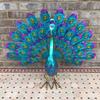Peacock Statue Stable Base Weather-Resistant Rust-Proof Anti-oxidation Standing Posture Collectible Peacock Figurine Craft Yard Decor