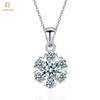 100% серебро 925 пробы VVS1 3EX D Цвет 1CT 6,5 мм настоящий муассанит с бриллиантами, драгоценный камень, цветок, кулон, ожерелье, ювелирные изделия GRA