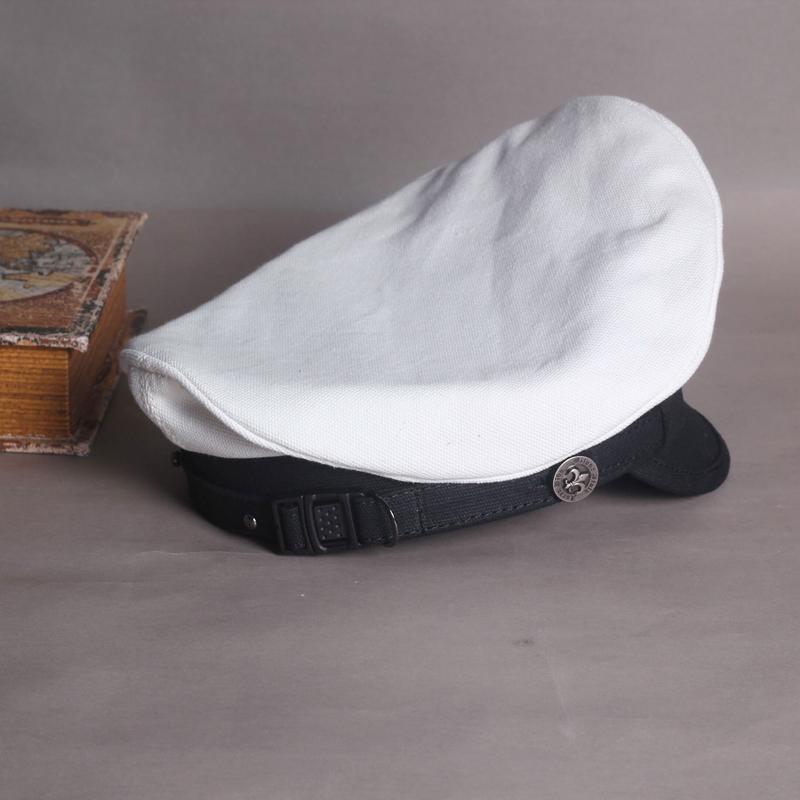 Ретро американская темно-синяя матросская фуражка для мужчин и женщин, летняя беретная шляпа, мужской холст, серый ремень с орлом, локомотив, немецкий капитан, Casquette