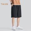 Men Shorts Adjustable Drawstring Waist Casual Trousers with Reinforced Pockets Solid Color Wide Leg Summer Sport Shorts