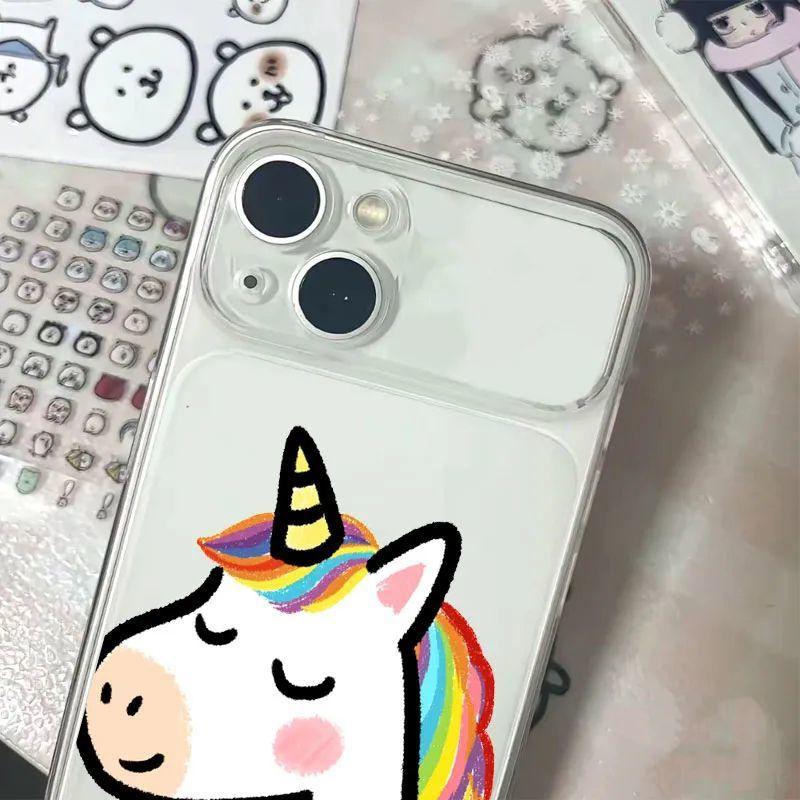 Rainbow Unicorn Frosted Ultra-Thin Instantly Transform 17 Series Phone Case For iPhone17 16 15 14 13ProMax INS Transparent Cover