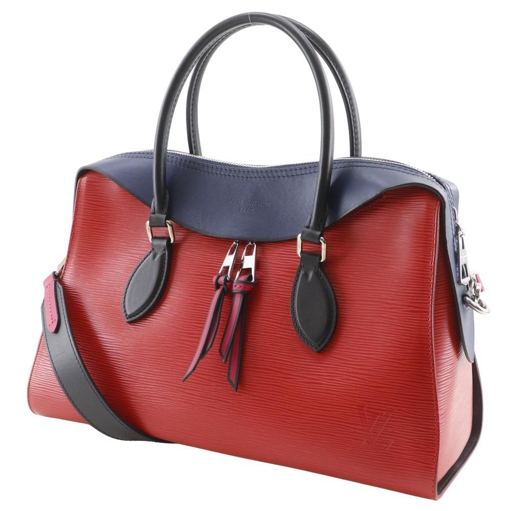 LOUIS VUITTON Tuileries Tote Handbag M53544 2WAYShoulder Red / dark blue Epi Leather Women Used