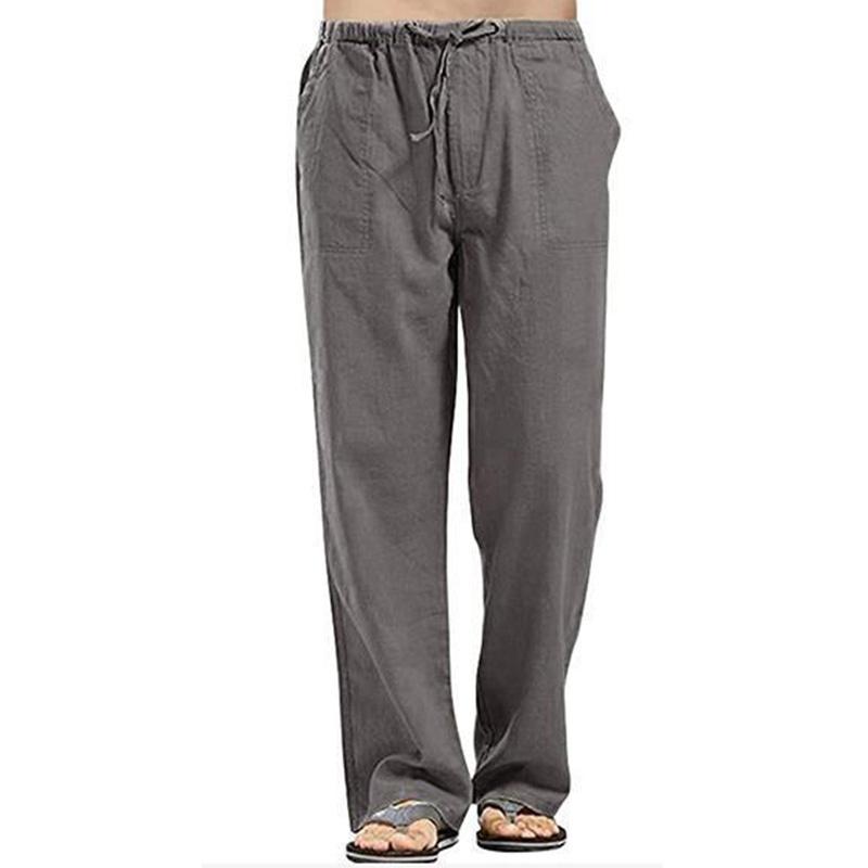 Весенние льняные широкие мужские брюки корейские брюки свободного покроя из хлопка уличная одежда для мужчин новые штаны для йоги повседневная мужская одежда спортивные штаны