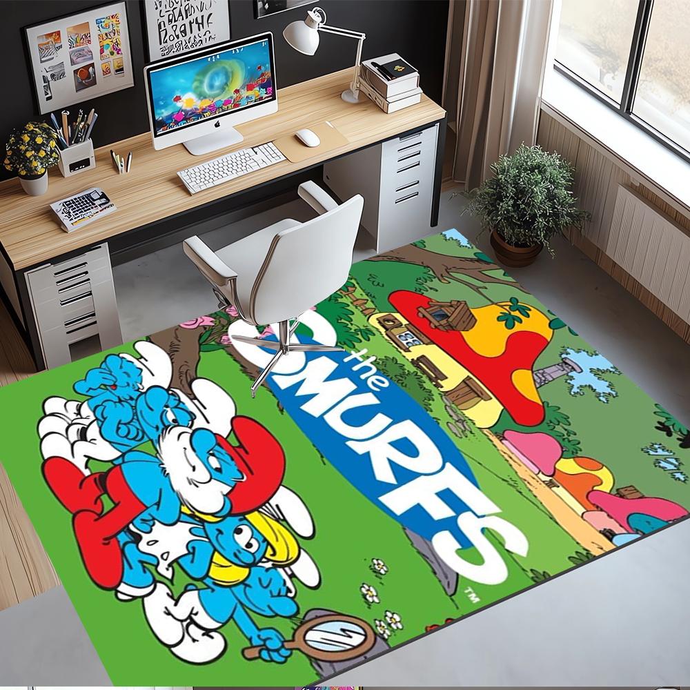 The Smurfs Printed Carpet,Rug,for Office Chair Living Room Bedroom Kitchen Room Decor Gifts.