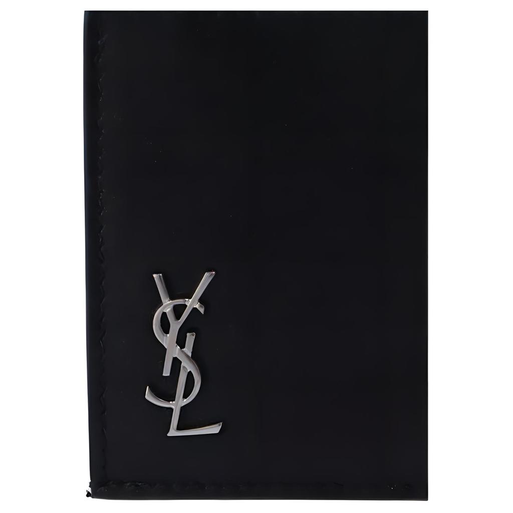 Saint Laurent Silver Logo Zipper Matte Leather Card Holder Shoulder Bag Men bags Black 6298991JB0E-1000