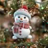 Christmas Snowman Pendant Acrylic Cartoon Snowman Hanging Ornaments Holiday Christmas Tree Hanging Snowmen for Home Decor