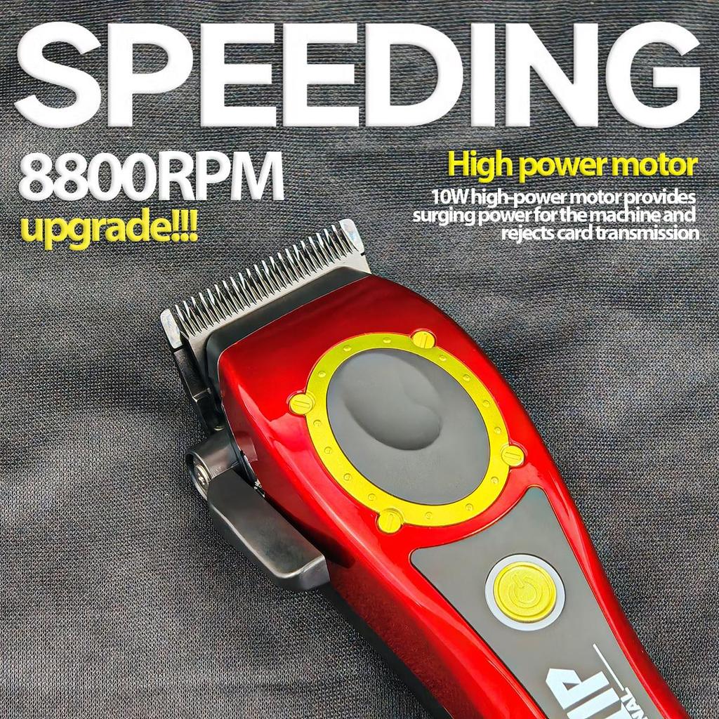 10W High Power Electric Cordless Hair Clipper BRDCLIP 3 Color Upper Cover Hair Trimmer 100PRO 8800RPM Men's Hair Cutting Machine