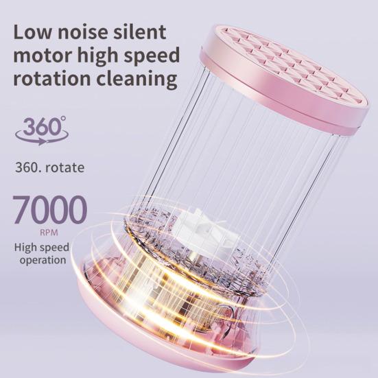 Очиститель для кистей для макияжа Электрическая автоматическая вращающаяся машинка для мытья косметических кистей Портативная чистящая машина Инструмент для чистки аксессуаров для макияжа