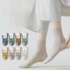 Женские носки из чистого хлопка 2024 года — черные и белые, средней и короткой длины, антибактериальные, без косточек, осенне-весенние стили
