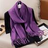 New Winer Warm Cashmere Scarf for Women Fashion Solid Thick Blanket Pashmina Shawl Wrap Female Bufanda Echarpe Foulard