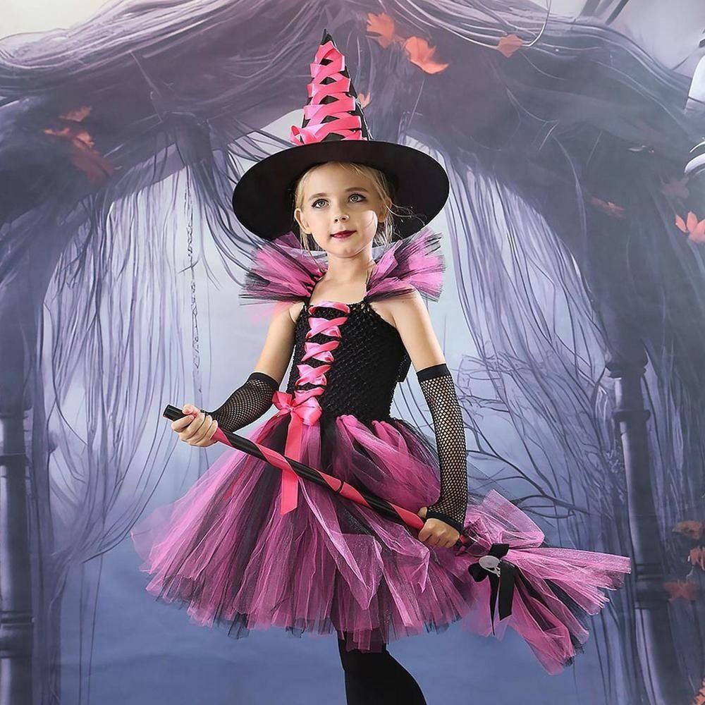 3D Halloween Witch Hat DIY Witch Dress Up Ornaments Creative Halloween Broom Ornaments Halloween