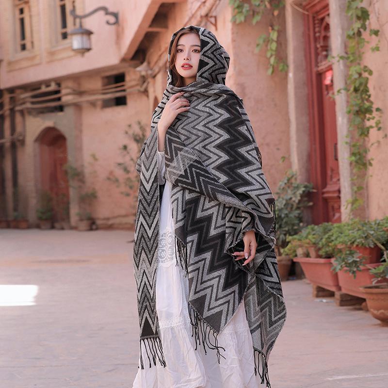 Дышащая, теплая и универсальная домашняя, осенне-зимняя женская шаль для путешествий, толстый плащ, одеяло с кондиционером