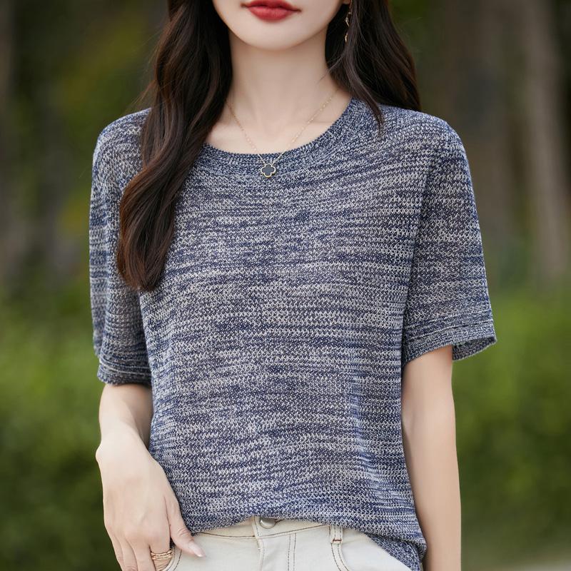 Женский шерстяной свитер с короткими рукавами Qinghe кашемир 50% шелк 50% шерсть жилет без рукавов для весны и лета из шерсти мягкий и удобный