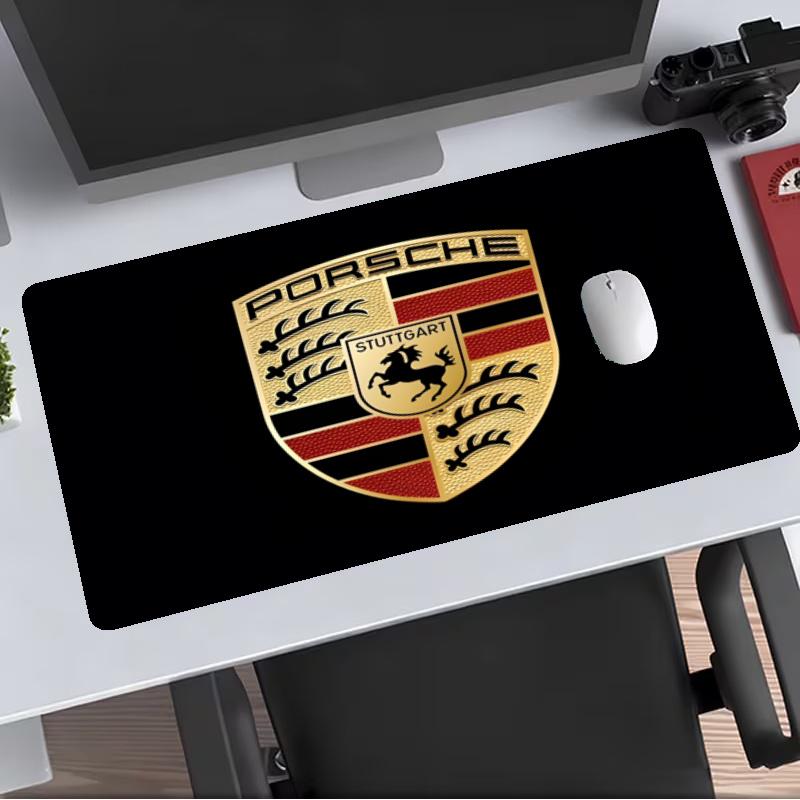 Porsche Extended Gaming Mouse Pad with Stitched Edges NonSlip Rubber Base Waterproof Desk Mat for Computer Laptop Office Gaming