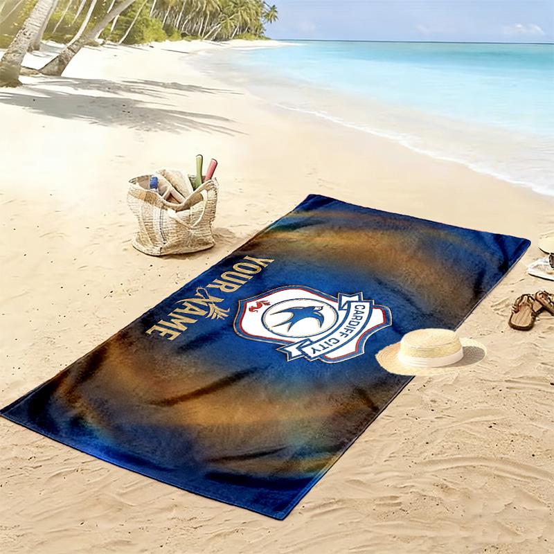 Cardiff City Football Club Print Beach Towel, Large Soft Quick Dry Towel for Beach Camping Swimming