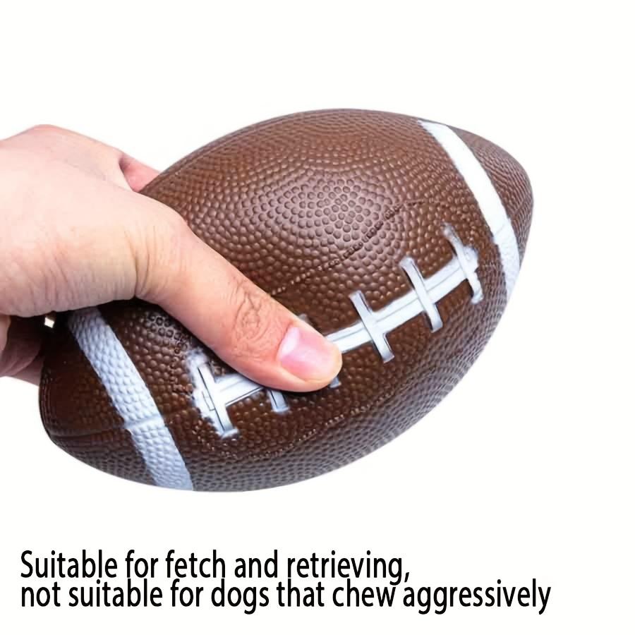 Non Toxic Brown Rugby Dog Toy With White Stripe American Football Floating Fetch Training Toy For Small Medium Dogs