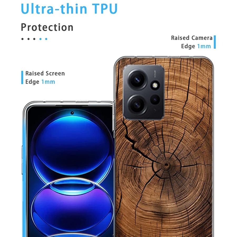 Wood Textures Phone Case For Redmi Note 14 15 Pro 5G 13 12 Pro Plus 11 11T 11E 11S 10 Pro 10S 9 9S Cover Cell Clear TPU Capa Com