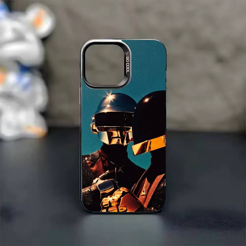 Крутой чехол для телефона Daft Punk для iPhone 17 16 15 14 13 12 11 Pro Max Plus Серебристый конфетный Матовый чехол