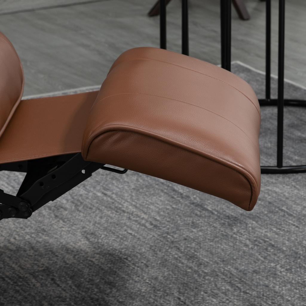 Recliner, Reclines 145 degrees, Adjustable Footrest, Faux Leather, 360 degrees Rotatable, up to 120 kg, Brown
