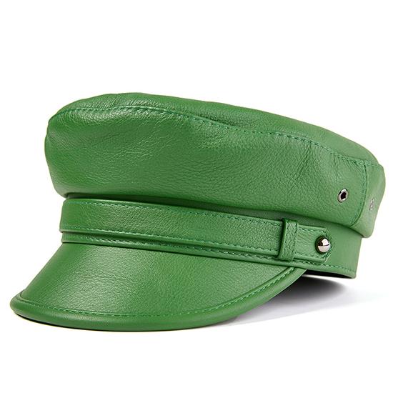 Autumn and Winter Europe and America Middle-aged and Elderly Motorcycle Men Leather Rock Pirate Cap Captain Cap Outdoor Flat Cap