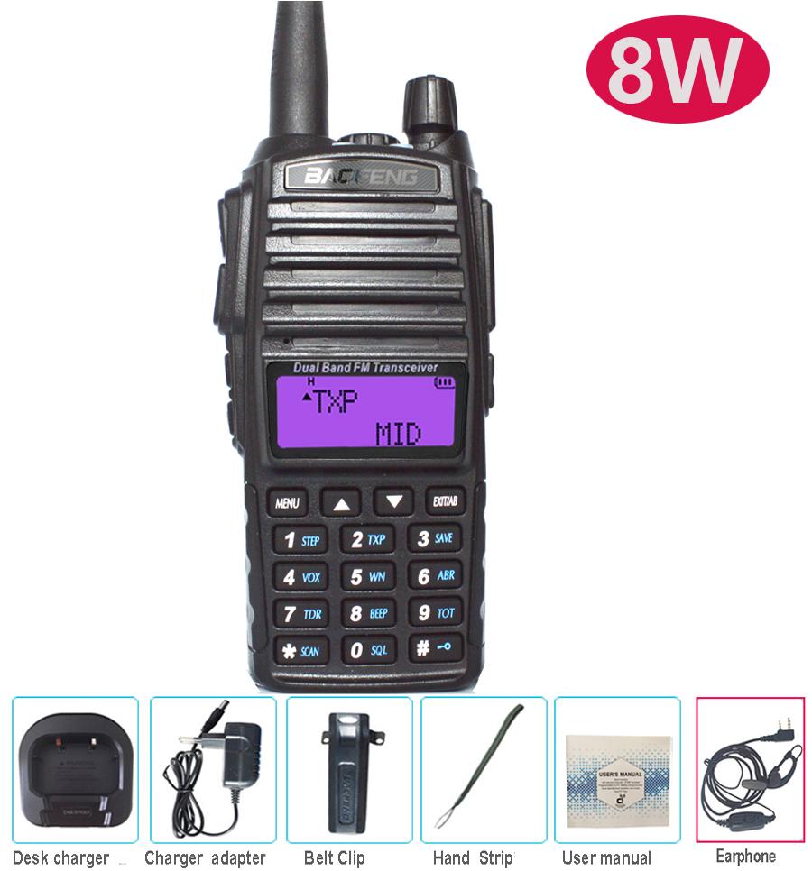 Baofeng UV-82 Dual PTT Walkie Talkie High Power 8W UV82 Dual Band VHF UHF FM Amateur Radio Station 10KM Lange Ham CB Radio