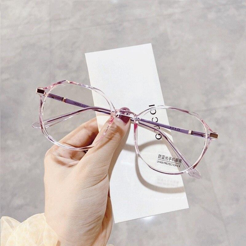 Transparent PC Spectacles Frames Female And Male Anti- Blue-Ray Round Shape Spectacles Blackout Spectacles Optical Grade Spectacles Lenses