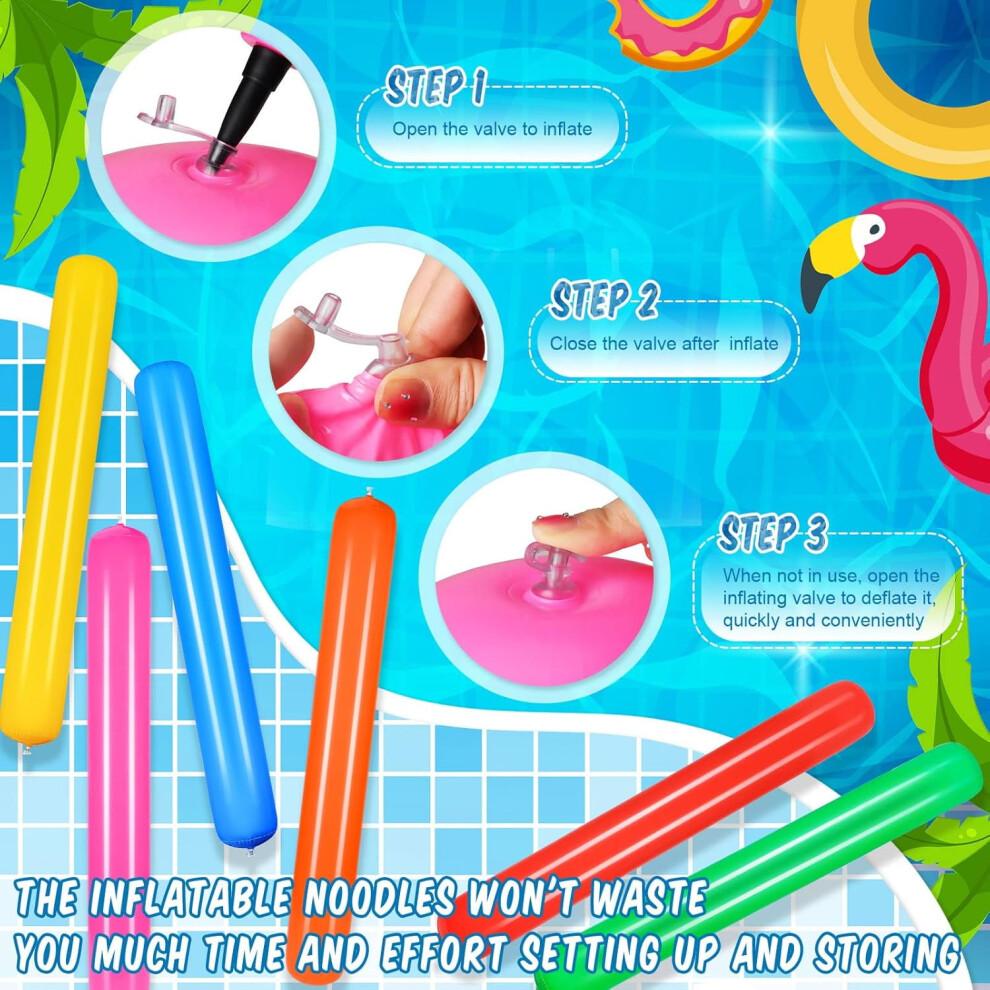 Lot de 6 frites de piscine gonflables de 105 cm (41,3 pouces), flotteurs colorés en PVC pour adultes – Idéal pour la piscine, la plage, le lac et