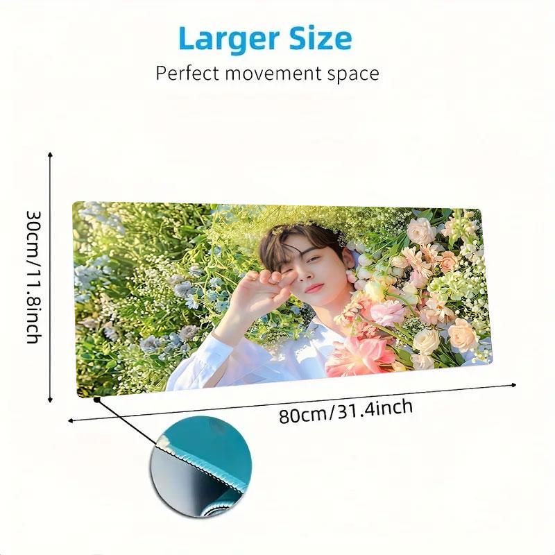 Floral Dream Large Size Mouse Pad Large Gaming Table Cushion Nonslip Laptop Tablet Big Mousepad Xxl Mat Mini Pc Playmat With Lock Edge